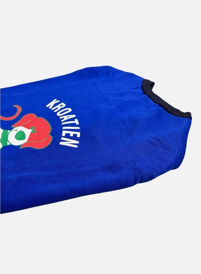 DOGTOWN Premium Printed Dog Pet Fashion T- Shirt | Fleece with 100% Cotton Stuff | Winter Wear for Pets, Dogs | Blue (M 18" INCH) - Image 4
